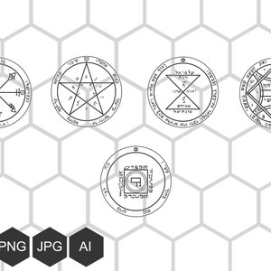 Tutto il Pentacolo di Venere svg, file di taglio vettoriale, occulto svg, magia svg, kabbalah lemegeton svg, goetia svg, salomone svg, sigillo svg, cnc