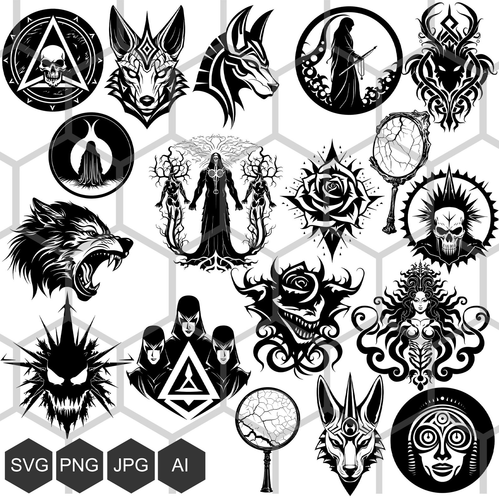 Rpg Logo Collection Fantasy Clan Logos SVG PNG Bundle, RPG Guild Emblems, Tabletop Faction ...