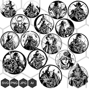 Liberte aventuras épicas: descubra imagens SVG e PNG cativantes de classes de Dungeons and Dragons para seus projetos, Wizard svg, Fighter svg