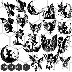 Créez des objets artisanaux fantaisistes avec notre ensemble SVG de fées enchanteresses : laissez ces designs magiques apporter une touche de fantaisie à vos projets