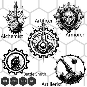 Artificer's Arsenal: SVG and PNG Logos - Unleash the Ingenuity with Dungeons and Dragons Artificer Insignia - Class Symbols of Artificer svg