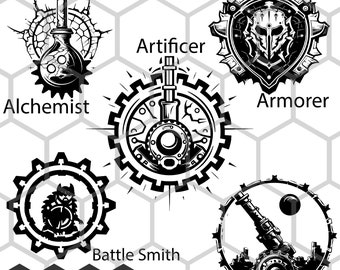 Dungeons and Dragons Artificer Icon SVG PNG, RPG Engineer Class Symbol, Fantasy Clipart