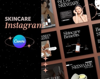 Customisable instagram Template for skincare / Luxurious skincare feed / Minimalistic skincare brand