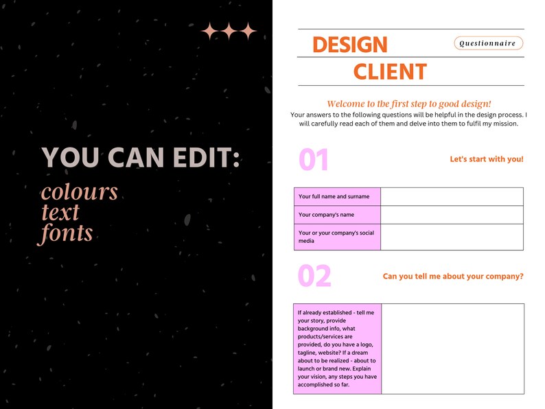 The Ultimate Graphic Designer Client Questionnaire Etsy