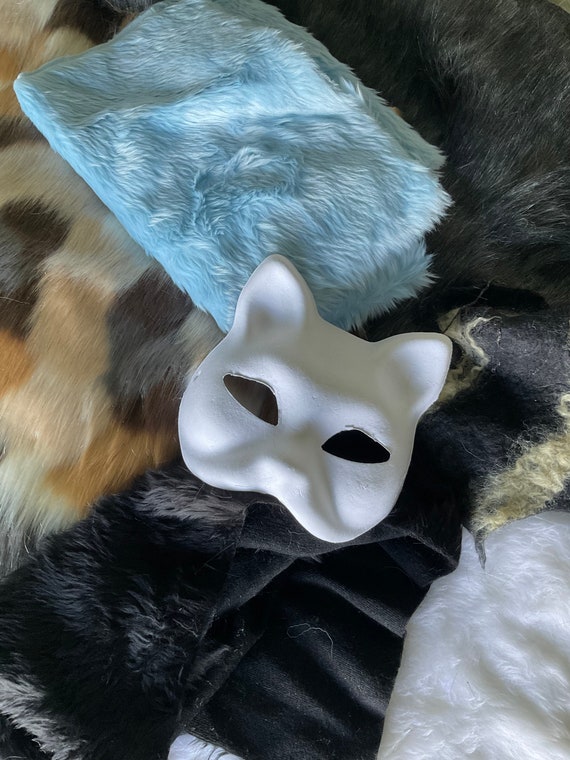 Hand Painted Felted Therian Cat Mask 