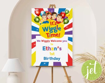 Wiggles Birthday Welcome Sign | Birthday Welcome Sign | Digital Welcome Sign | Wiggles Welcome Sign | Digital or Printed Wiggles