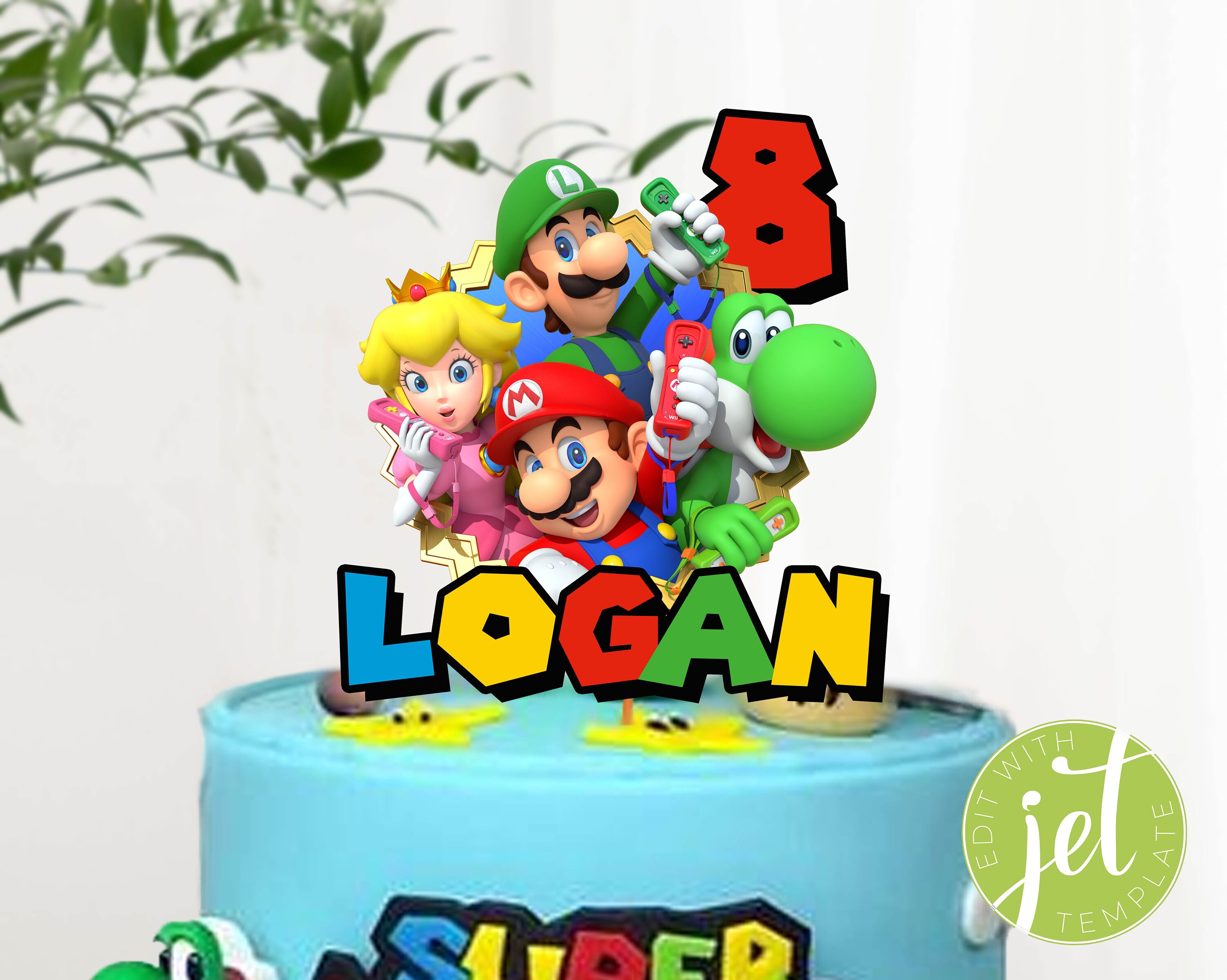 Super Mario Brothers Luigi Yoshi and Mario Party Edible Cake Topper Im – A  Birthday Place