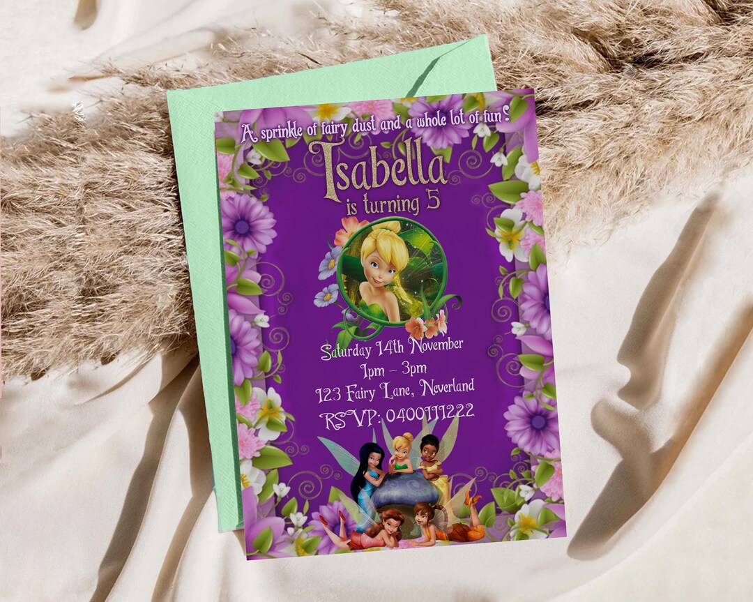 Fairy Invitation Digital Fairy Invitation Fairy Birthday Invitation