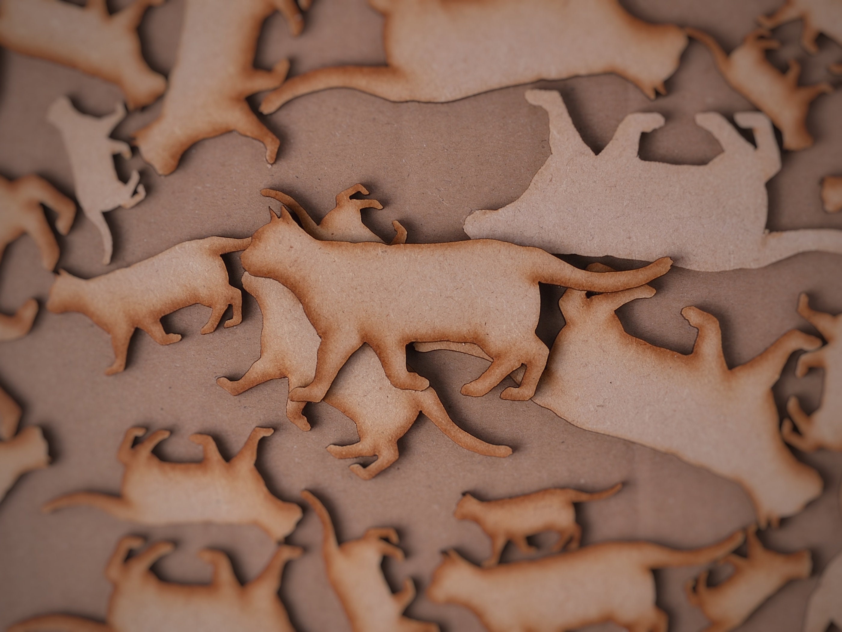 Mdf Animals Wooden 3mm MDF Walking Cat Shapes Laser Cut Pet Craft Element, House ...