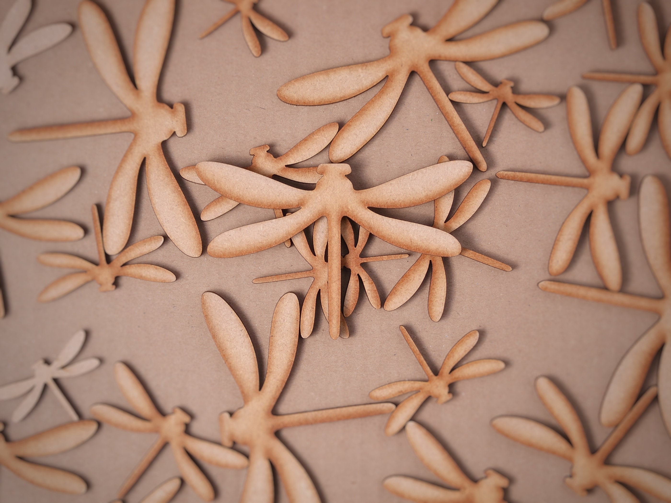 Wooden 3mm MDF Dragonfly Shape Laser Cut Garden Insect Craft Decoration ...