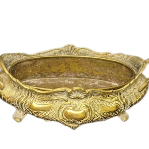 Louis XV Style French Art Nouveau Brass Jardiniere Planter