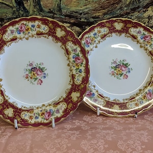 Pair Paragon Bone China Pompadour Side Plates.