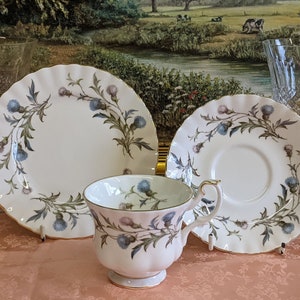 Royal Albert Brigadoon Bone China Tea Trio. c1962