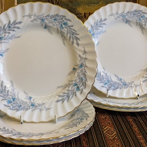 Minton Belbrachen S696 Blue Swirl Salad- Desert Plates