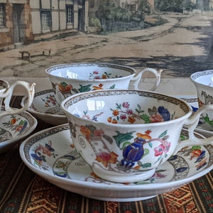 Vintage Caughley Floral Pattern Cup & Saucer
