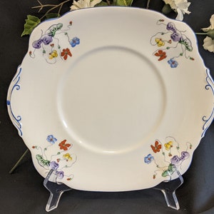 Vintage Standard China Hand decorated Cake Plate