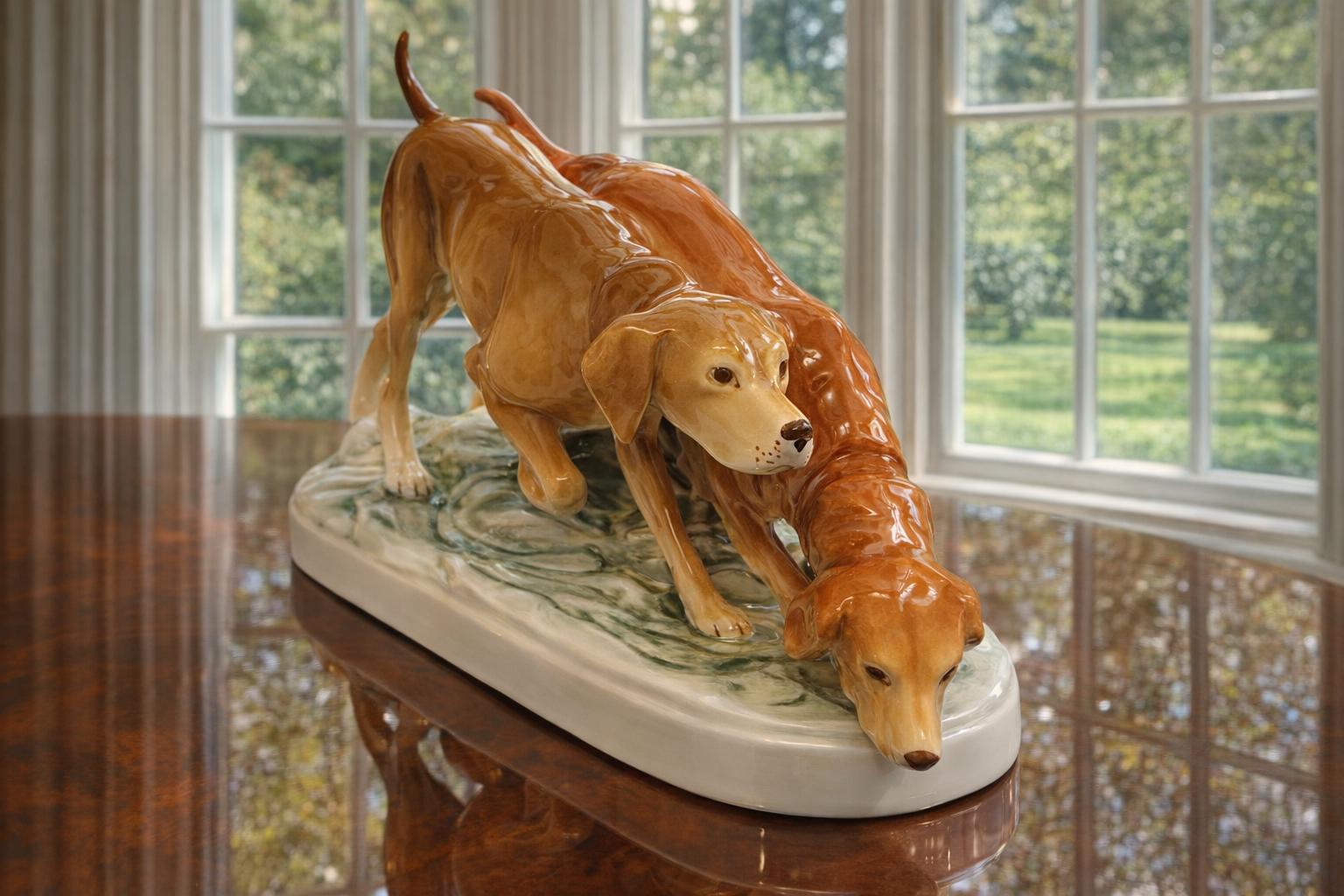Royal Dux Hunting Dogs - Etsy
