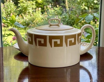 Vintage Susie Cooper für Wedgwood „Old Gold Keystone“ kleine Teekanne