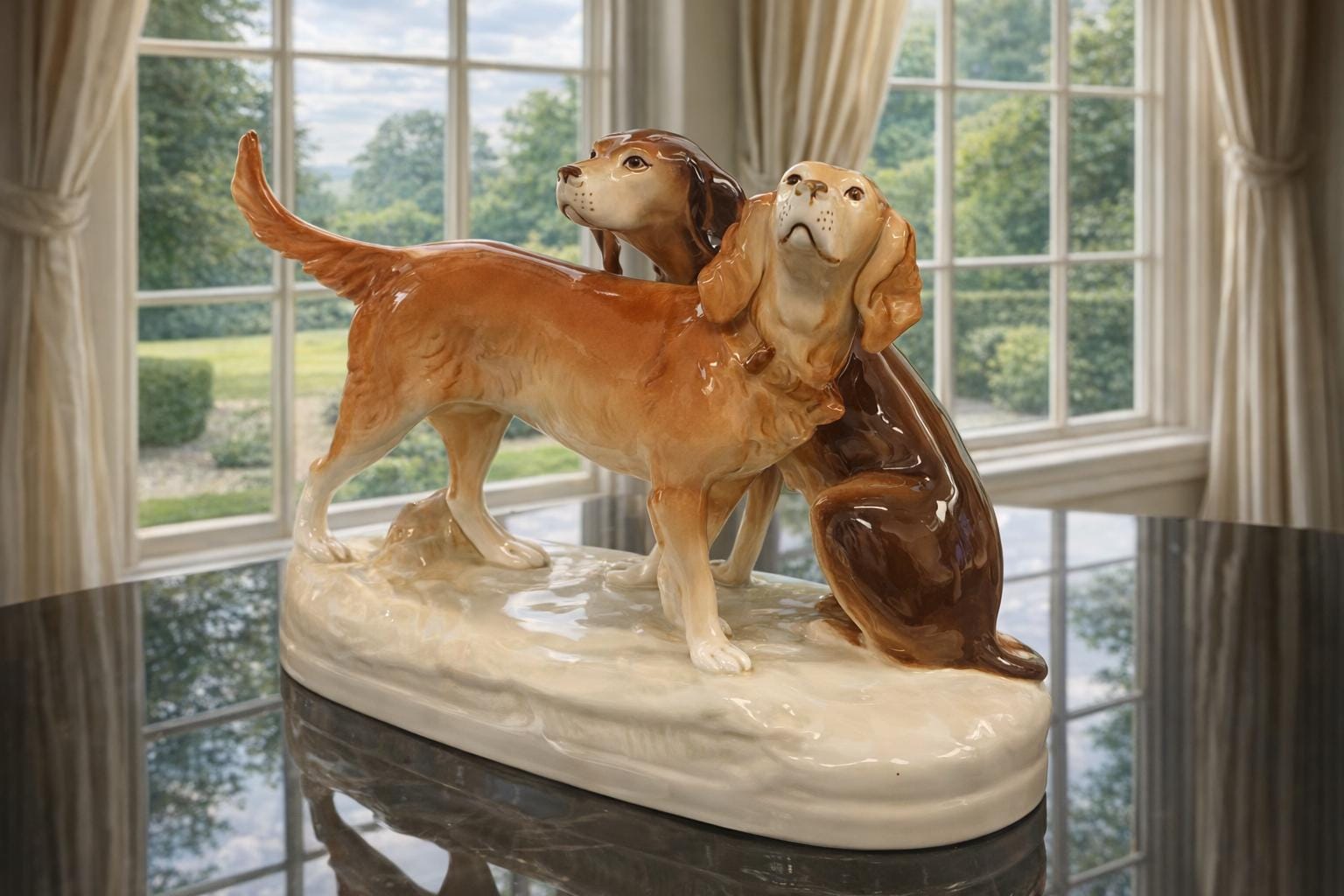 アンティーク雑貨  Dux Hunting Dogs Figurine Royal Dux Hunting Dogs - Etsy