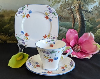 Standardowa porcelana Art Deco Cromer Shape Bone China Tea Trio