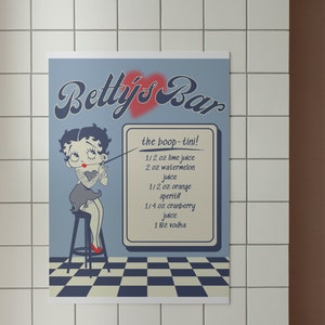 DIGITAL Betty Boop Inspired Aesthetic and Trendy Bar Poster