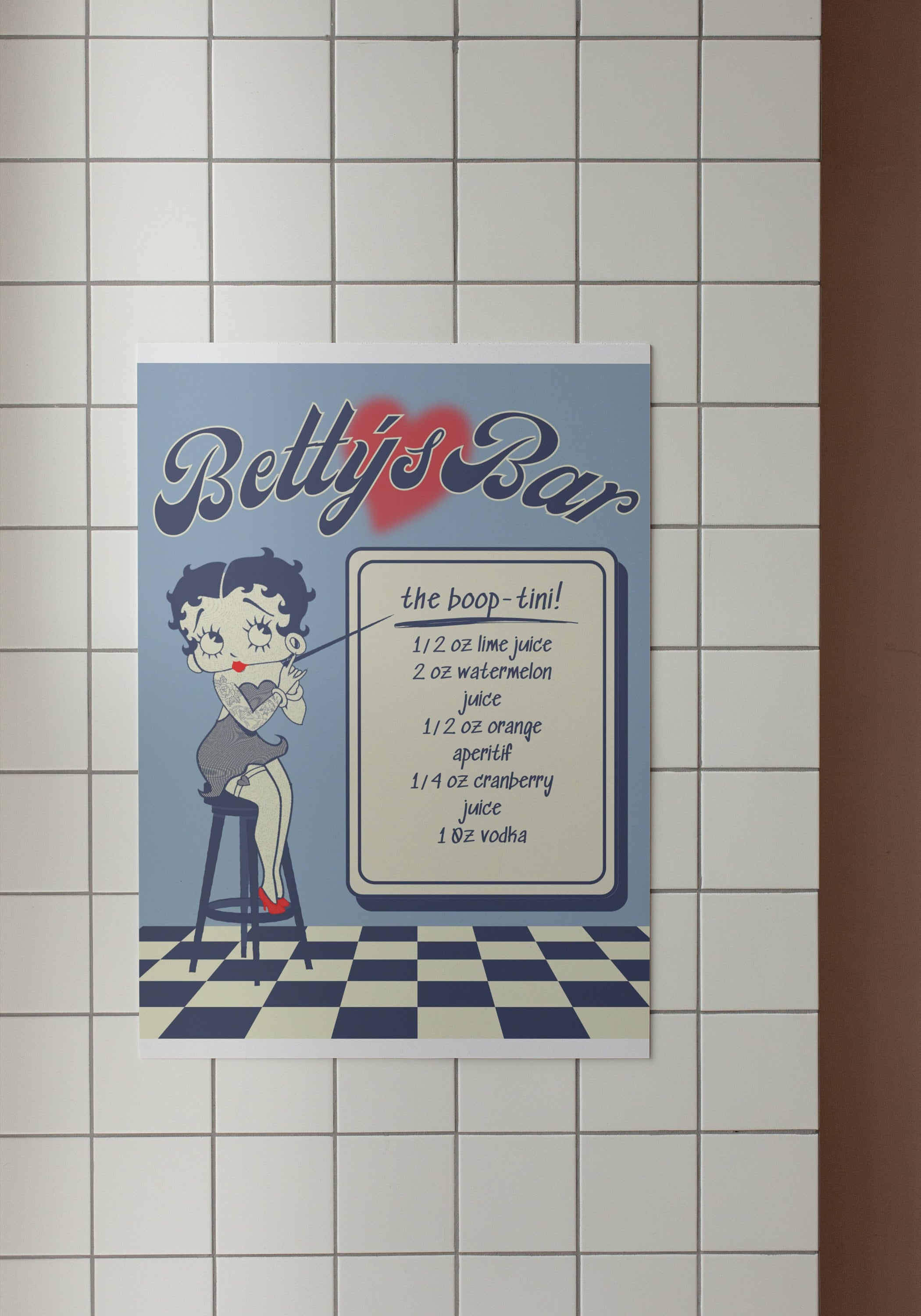 DIGITAL Betty Boop Inspired Aesthetic and Trendy Bar Poster