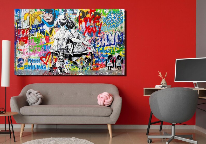 Banksy Chield Print Banksy Pure Love Poster Canvas Banksy Etsy