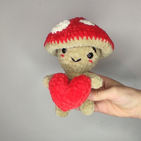 Peluche Champignon amoureux ( St-Valentin ) en crochet