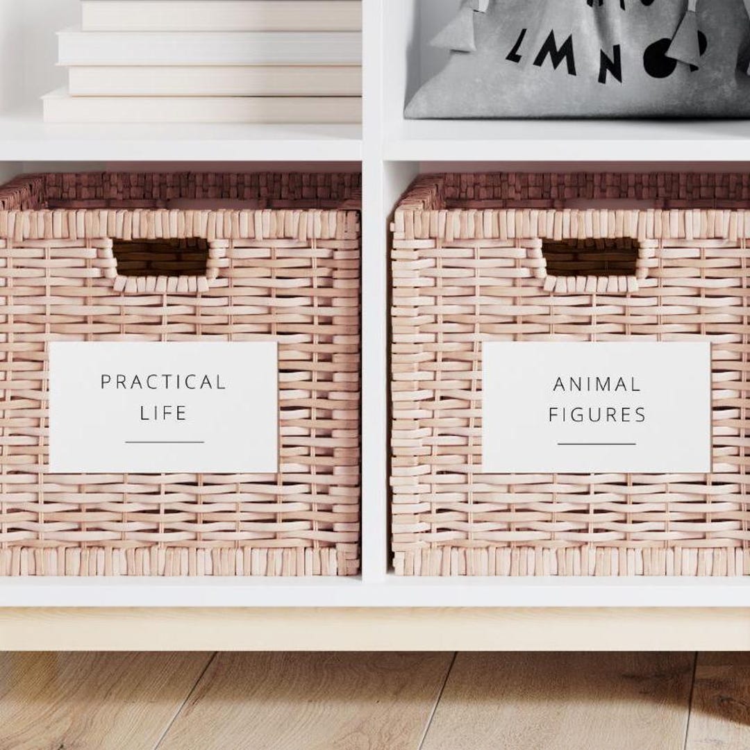 Montessori Toy Storage Labels, Canva Template, Toy Rotation Printable ...