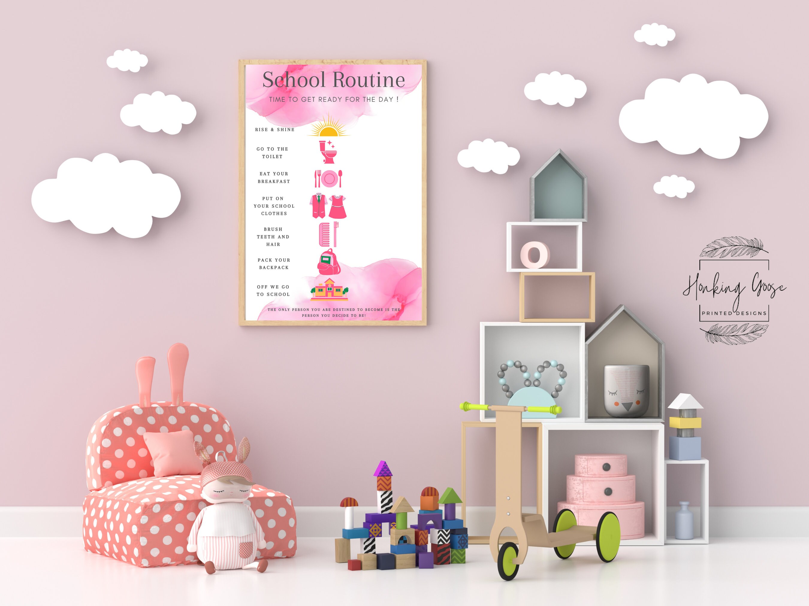 Pink Watercolour Visual Routine Bundle for All Ages,homeschool ...