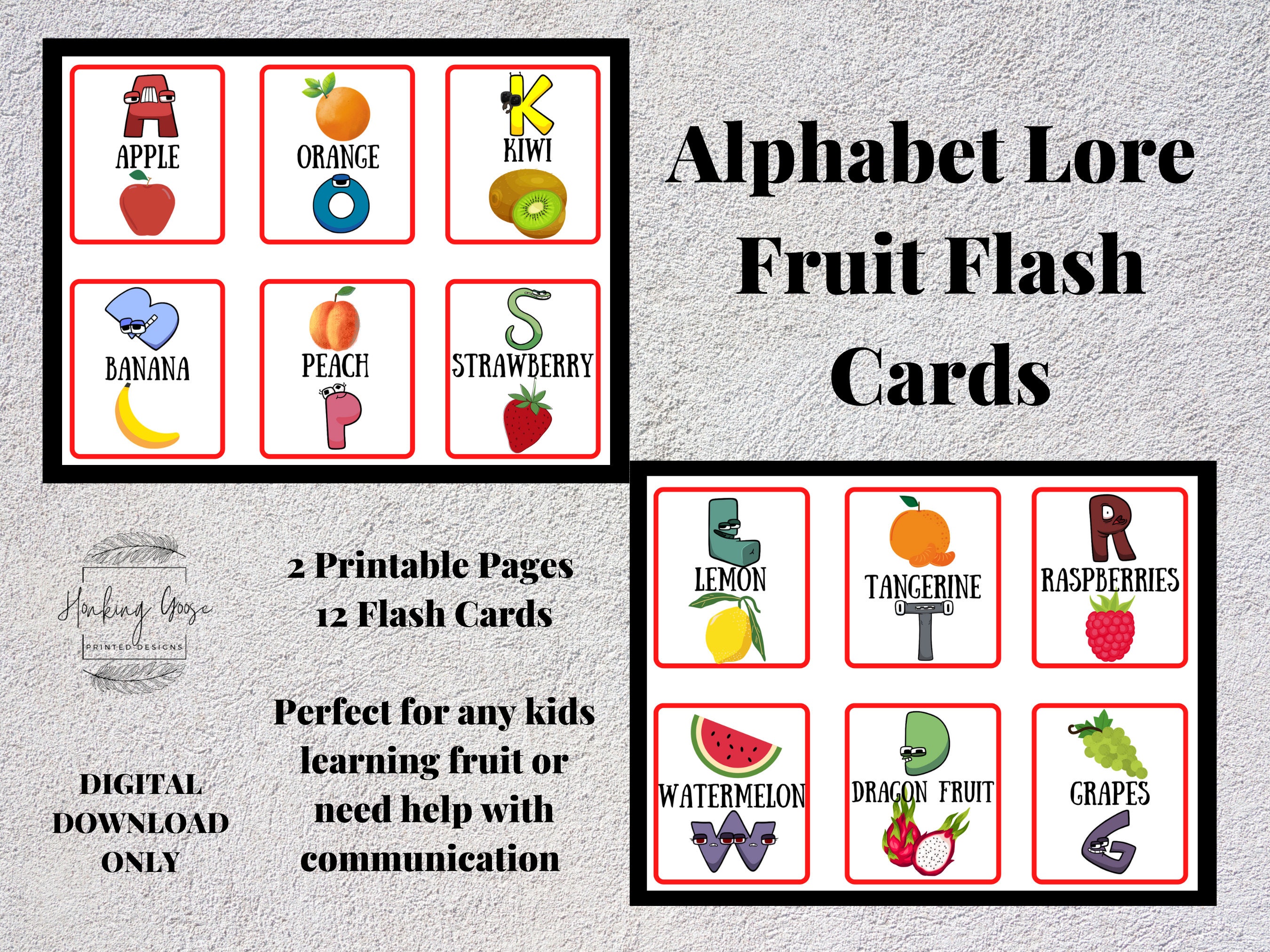 Printable Alphabet Lore Cards Digital Download Alphabet 