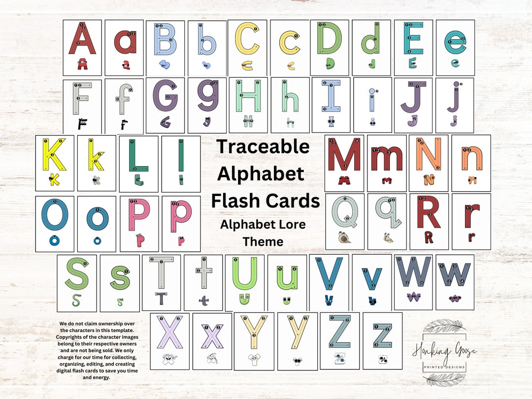 Alphabet Lore Themed Traceable Educational Cards All Ages