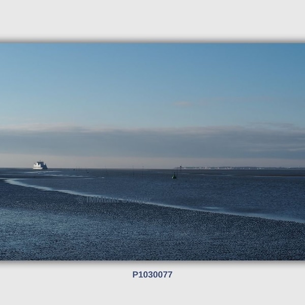 Fähre Dagebüll-Föhr bei Ebbe - Leinwanddruck