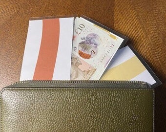Neutral Laminated Cash Envelopes for Budgeting and Cash Stuffing | Fits Purse/Wallets | 7.5cm x 16cm