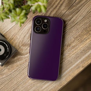 Violet foncé uni - Coques résistantes - Samsung S21, S22, S23, S24 iPhone 11, 12, 13, 14, 15, 16 Google Pixel 5, 6, 7, 8, 9