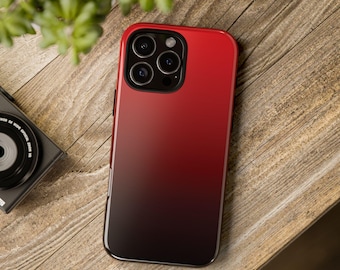 Fundas resistentes con degradado rojo y negro - Samsung S21, S22, S23, S24 iPhone 11, 12, 13, 14, 15, 16 Google Pixel 5, 6, 7, 8, 9