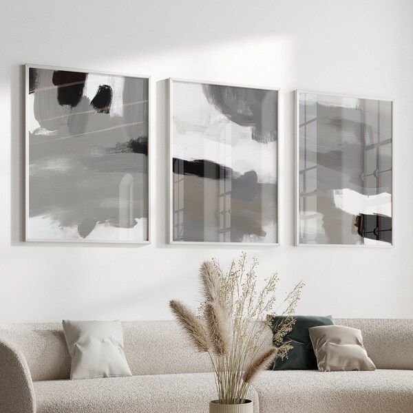 Black and White Abstract Art Etsy