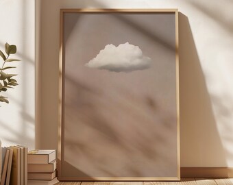 Dreamy Clouds Wall Art, Cloud Poster, Minimalist Printable Wall Art, Japandi, Nursery Wall Art Over the Bed, Bedroom Decor, Calming Artwork