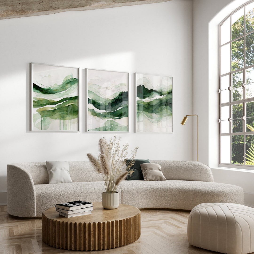 Minimalist Printable Wall Art Set of 3, Abstract Modern Watercolor ...