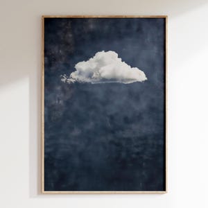Dark Cloud Poster – Moody Minimalist Wall Art, Vintage Night Sky Print, Abstract Cloud Aesthetic, Atmospheric Fine Art Decor for Bedroom