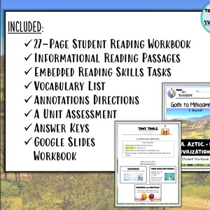 Mesoamerica- Maya, Aztec, and Inca Informational Reading Passages ...