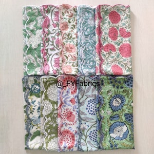 Mix and Match Scalloped Cloth Napkin Wholesale Lot Of Cotton Dinner Napkin Set Everyday Use Assorted Wedding embroidered Napkins, 20x20 Inch