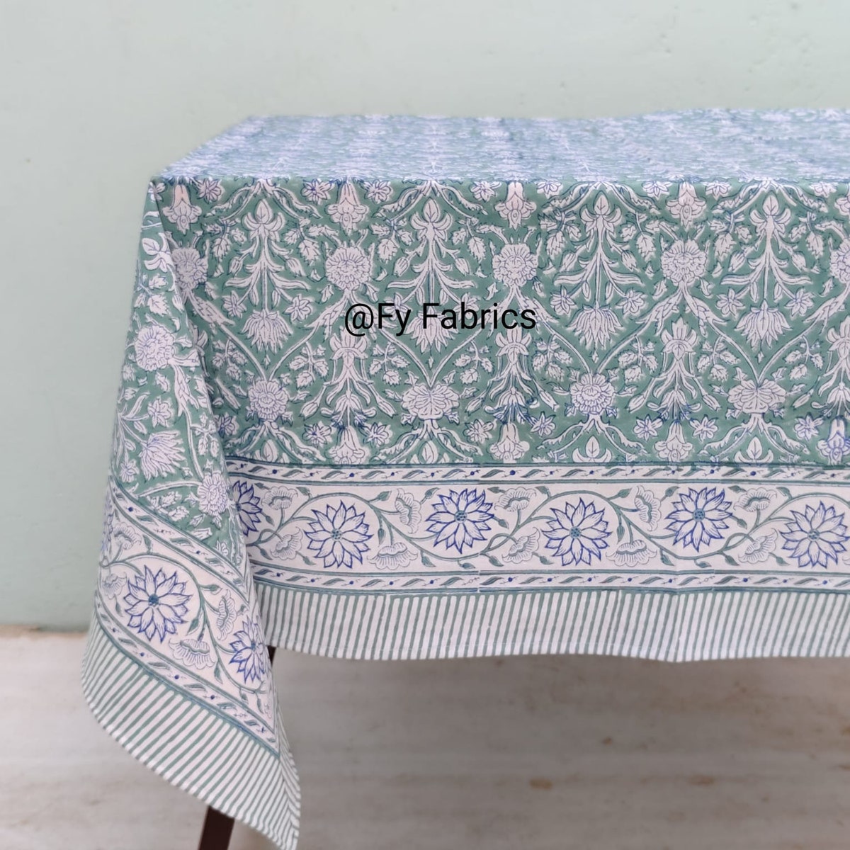 Block Print Tablecloth, Indian Floral Table Cover- Etsy