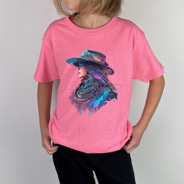 Cosmic Cowgirl Youth Tee, Western Shirt, Cowgirl Tshirt, Rodeo Graphic Tee, Country Girl Shirt, Cowboy Shirt