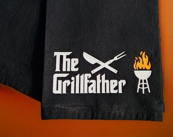 Flames of Mastery: The Grillfather Kitchen Towel - Perfect Gift for Grill Enthusiasts