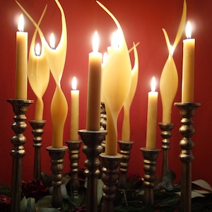 Angel wing candle made of beeswax with gift packaging for funeral service, baptism, burial made of handmade
