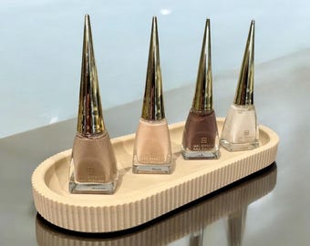 Oval Ribbed Vanity Tray: Luxury Jewelry Organizer, Home Decor - (2 Sizes)
