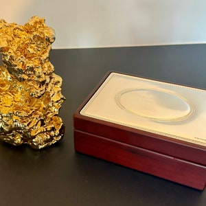 Sculpture en pépite d'or, cadeau pour la maison, sculpture en métal, ornement de bureau en or image 4