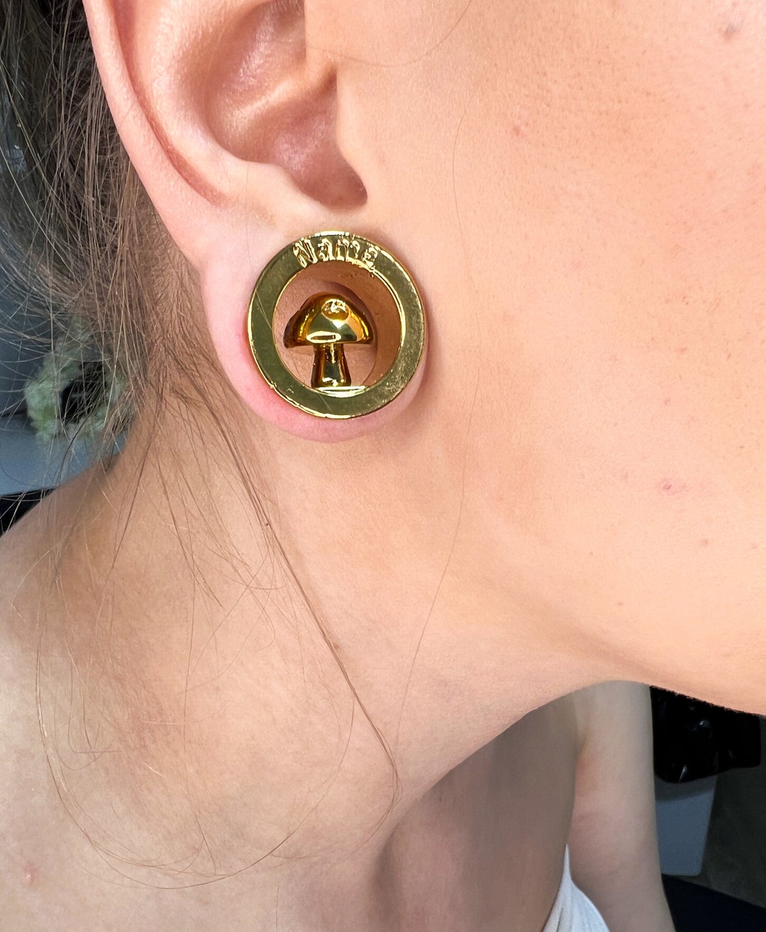 A Pair of Custom Plugs Mushroom Plug Mushroom Tunnels Etsy