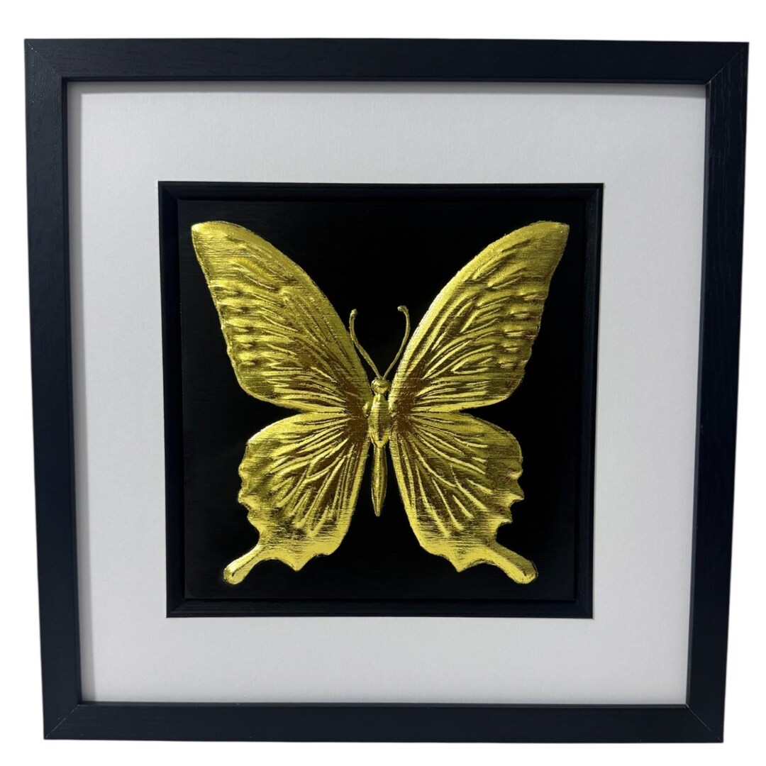 Butterfly 3D Wall Art Gold or Silver Leaf Framed - Etsy